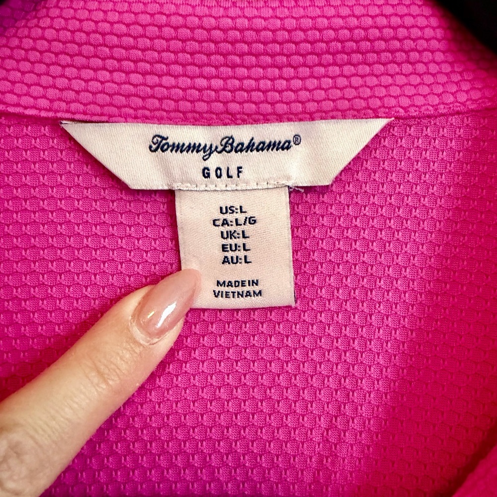 Tommy Bahama Golf Vibrant Pink Jacket Size Large - Picture 3 of 7